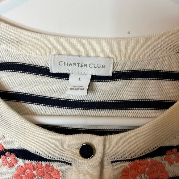 Charter Club Striped Cardigan - Picture 4 of 6